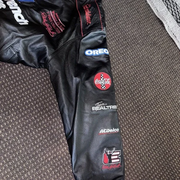 Vintage Dale Earnhardt Goodwrench Leather Jacket Men's Large NASCAR Racing